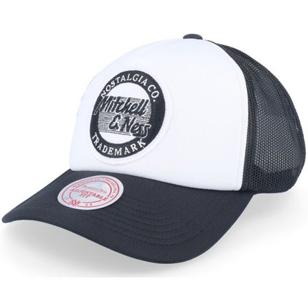 Mitchell & Ness - Vit trucker Keps - Home Run Black/White Trucker @ Hatstore
