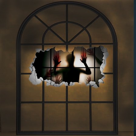 (1)Halloween-dekoration, 2 st Halloween-fönsterdekaler, Halloween-skräckdekorationer utomhus, för Ha