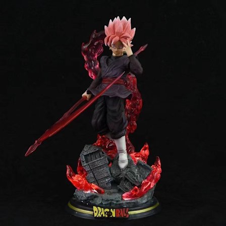 28cm Dragon Ball Z Zamasu Figuuri Musta Goku PVC Action Figuurit GK Patsas Light Base Collection Malli Lelut lapsille Lahja