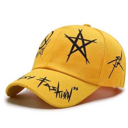 Klassisk basebollhatt Casual Sport Solhatt Utskrift Snygg färgglad Yellow Adjustable