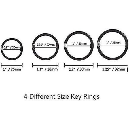 60 stk svarte nøkkelringer til hjemmet og bilen