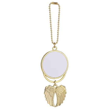 Värmeöverföring par bilhänge DIY tryckt runt ängelvingar hänge europeiska och amerikanska accessoarer