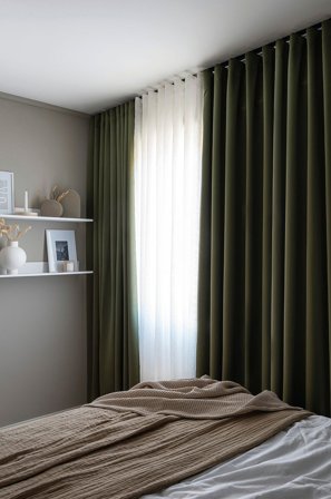 Hasta - Gardin Stilla 268x280 cm - Grønn - Stroppelengder - 268X280 - Fra Homeroom