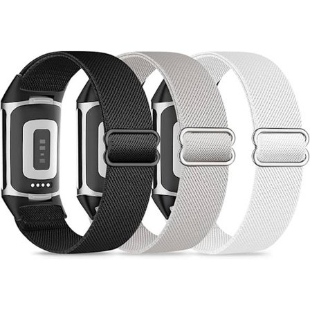 Pcs Fitbit Charge 5/Fitbit Charge 6 Armband för Män och Kvinnor (Svart, Vit, Grå)