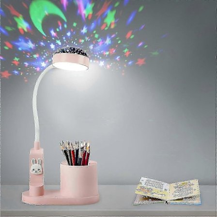 2025 Skrivebordslampe Barn Nattbordslampe M/ Pennholder Dimbar Oppladbar LED Leselampe[PB][D]