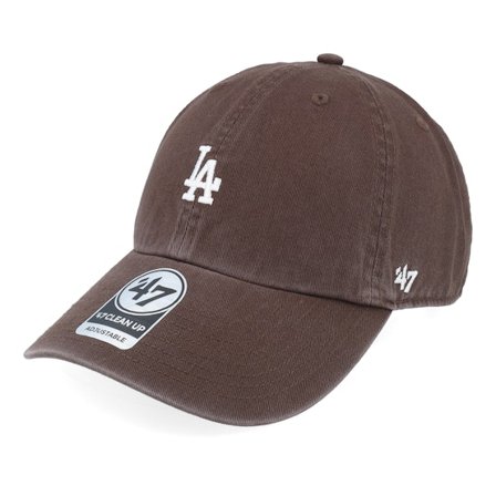 47 Brand - MLB Marron unconstructed Casquette - Los Angeles Dodgers Base Runner Clean Up Brown Dad Cap @ Hatstore