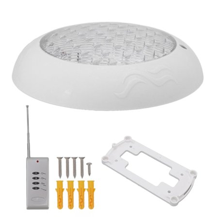 LED-bassenglys IP68 Vanntett AC DC12V 35W med fjernkontroll for utendørs svømmebassenger Hvit