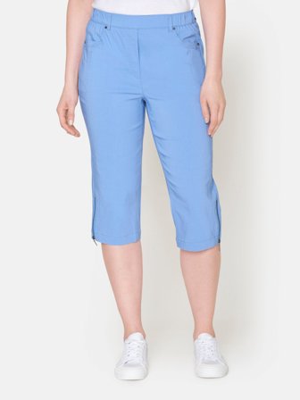 BRANDTEX - Capri Bukser - Blå - Lynlås Detalje