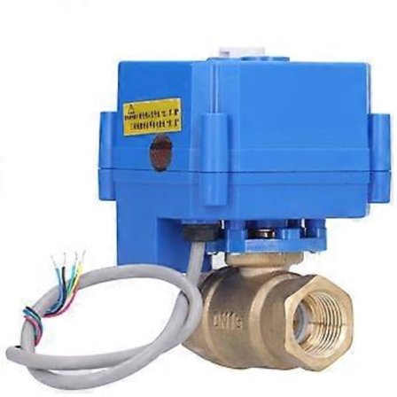 Motoriseret kuglehane DN15 messing lige igennem hydraulisk fitting med indikation DC36V