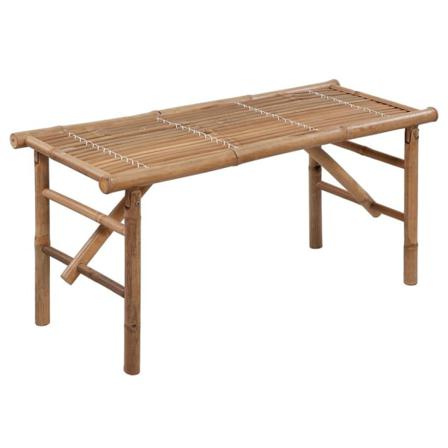 Vidaxl Hopfällbar Trädgårdsbänk Med Dyna 118 Cm Bambu Röd