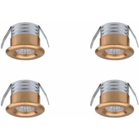 4 kpl Mini LED-uppoasen, 3 W, lämmin valkoinen kulta DOPA