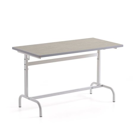 School desk 184, sound-absorbing linoleum, white/grey