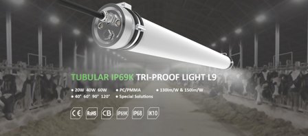 SYNERGY triple floodlight 145cm IP69K IK10