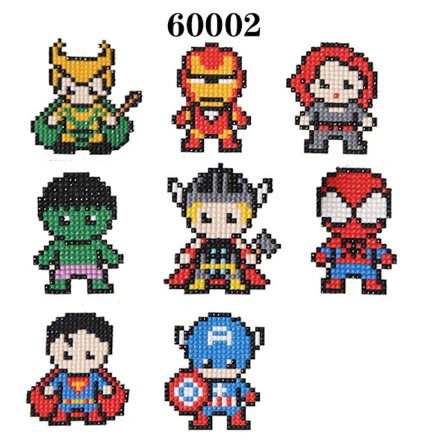 (8-pak, Superman) Børns Diamantmaleri Sæt DIY Maleri efter Tal 5D Diamant Klistermærker Kunst og Håndværk til Børn