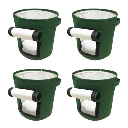 Kartoffeldyrkningsposer med flap 10 gallon, 4 pakke plantepotte med
