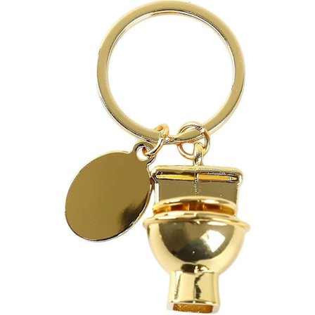 2 st Mini Toalett Metall Nyckelring Söt Simulering Toalett Hänge Nyckelring (silver) [DB]