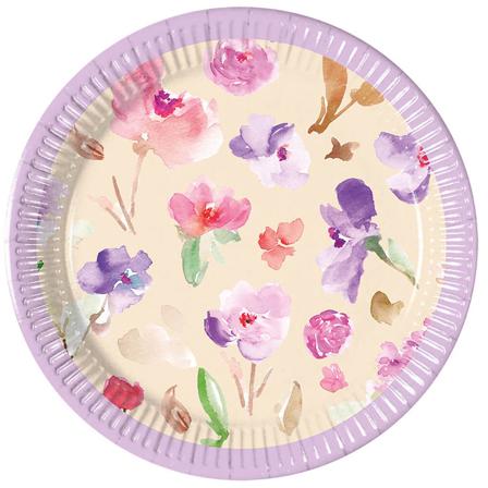 Kukat Pahvilautaset 20 cm 8-pack