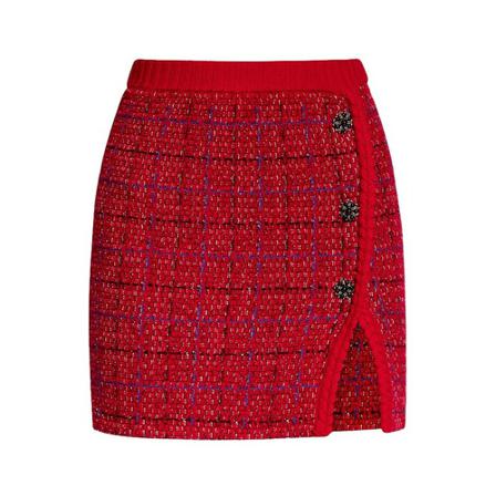 Self Portrait, Skirt with inserts Czerwony, Kobieta, Rozmiar: L