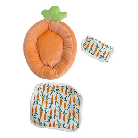 Dukke Sengelinned Tilbehør Sæt Madras Sæt til 6 tommer Dukker Dukke Vugge Tilbehør gul orange til 17 cm dukke orange