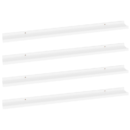 vidaXL Vägghyllor 4 st vit 100x9x3 cm Vit