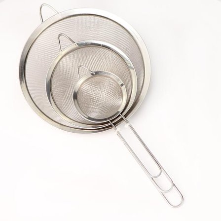 Metallsil Rostfritt St l, Finmaskig Sil | 3 kpl Keitti siivil it , Siivil Ruoanlaittoon, Jauhot Leivontaan Ruostumaton Siivil -FA6-