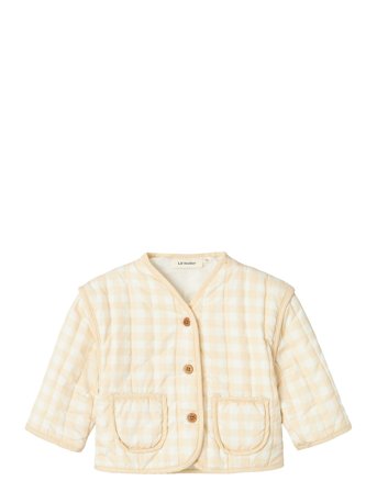 Lil'Atelier Nbflarose Ls Quilt Jacket Lil - Cream - 80