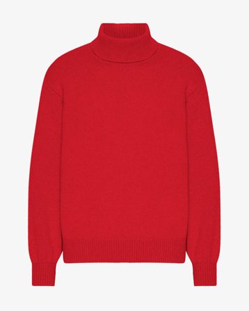 Merino Wool Turtleneck - Scarlet Red - Male - XS