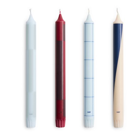 Hay HAY Pattern Steariinikynttilä 4-pakkaus, sininen/bordeaux
