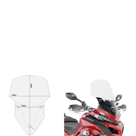 Givi D-S Windscreen Smoked - Ducati Multistrada 1260 2018-2020
