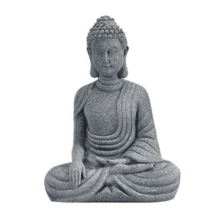 1 stk. Sandsten Buddha Statue Zen Figur Håndværk Husholdningsdekoration (Grå)
