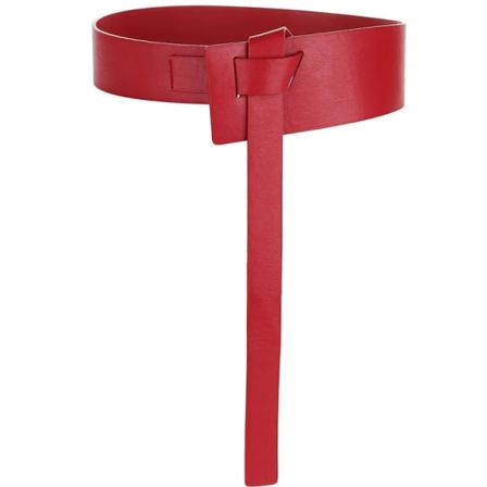 Bästa YBT Knot Pu-läderbälten för kvinnor Mjuk knuten rem Bälte Lång klänning Accessoarer Dam midjeband A Red 118cm