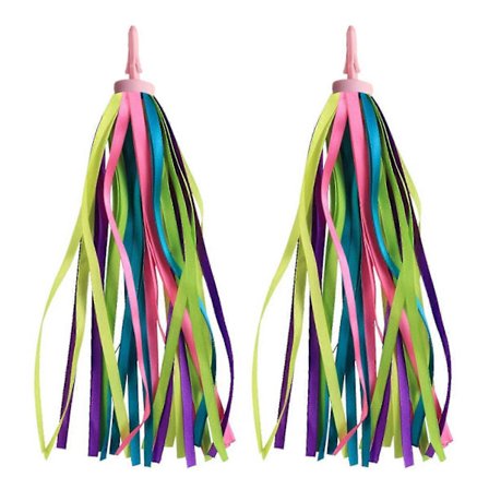 2x Streamers Tofs Handtag Pojke Scooter Barncykel Färgglada Flicka Band.