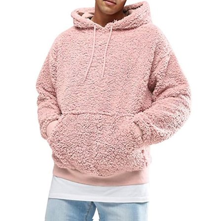 Fuzzy Hoodie Sweatshirt herr Mjuk fleecejacka