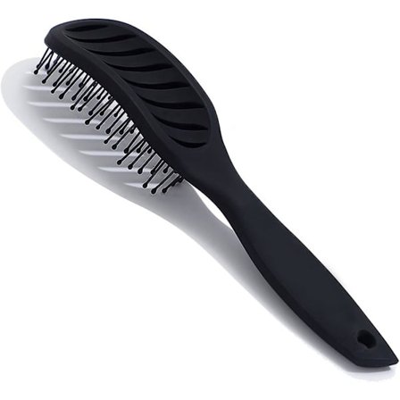 Massage Modeling Comb Wide Tooth Curved Curling Hair Comb Hair Brushes Curved Styling Brush Black