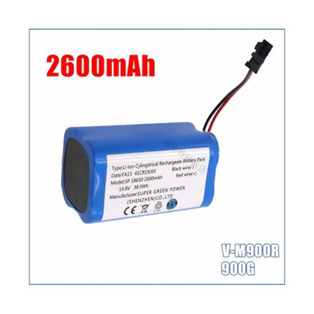 14.8V 2600Mah Høj Kvalitet Li-Ion Udskiftnings Genopladeligt Batteri Til Puppyoo V-M900R 900G Robot Støvsuger