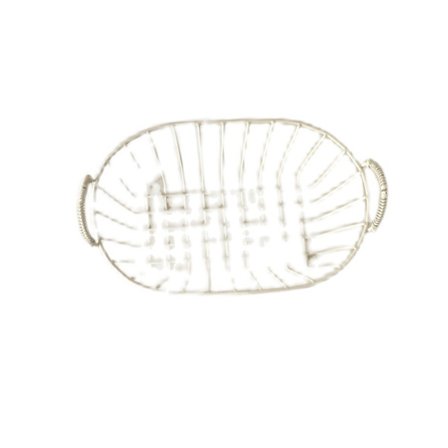 Beige trådkurve med håndtag til køkken, badeværelse, spisekammer og vaskerum