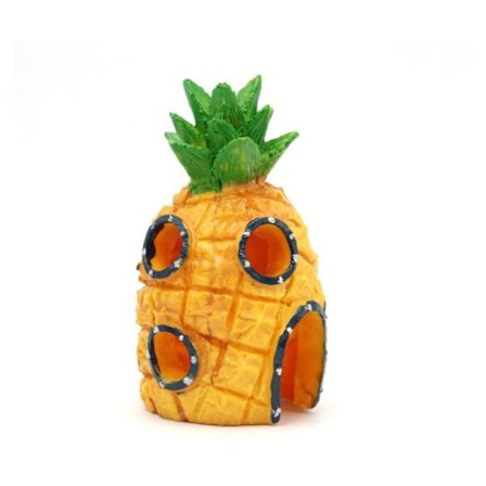 Dekorativ ananas hus akvarium dekoration fisk tank fisk och räkor habitat akvarium dekoration 6.56.512.5cm gul 1 st