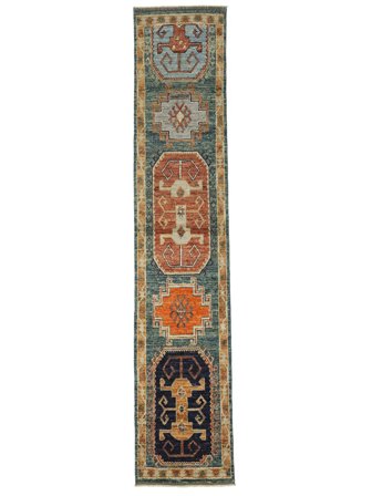 Kazak Fine Rug Oriental Runner Brown/Black (Wool, Afghanistan)