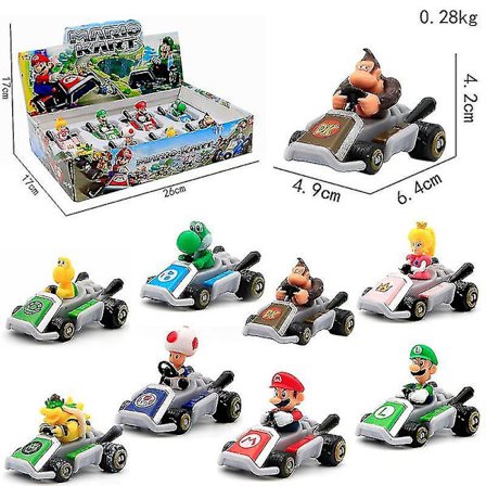 Super Mario Doll Scooter 8 Mario Doll Kart Racing Legetøjsbil Model Dekorationer
