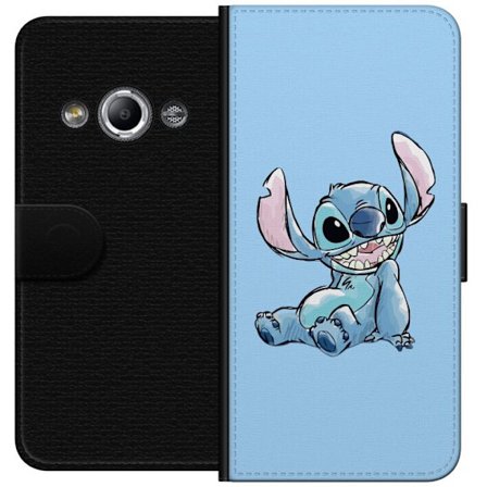 Yhteensopiva Lompakkokotelo Samsung Galaxy Xcover 3 Käsintehty istuva Stitch-kuva vaaleansinisellä yksivärisellä taustalla
