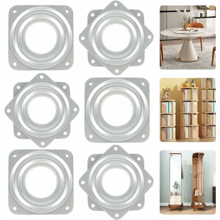360 graders dreieskive 6 stykker metall Lazy Susan dreieskive Lazy Susan TV dreieskive 4 firkantet dreieskive kulelager dreieskive for kontormøbler,3