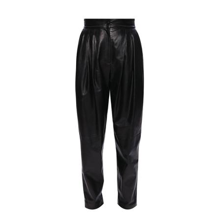 Dolce & Gabbana Leather Bukser Sort, Dame Læderbukser
