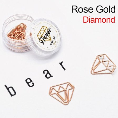 8 st Gem Pärm Filklämmor ROSE GULD DIAMOND DIAMOND