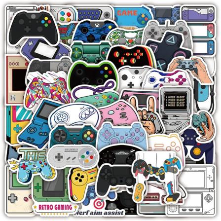 50 stk Gamepad-klistremerker Vannflaske Bærbar PC Gitar Krus Notatbok DIY Kunstdekorasjon Vanntett Vinyl Spillkontrollergrep Klistremerker