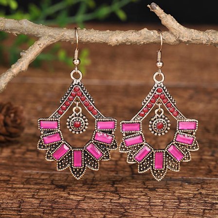 2023 nytt retro färgstarkt solfjäderformat ihåligt örondroppshängande bohemisk etnisk stil gränsöverskridande leverans Amazon