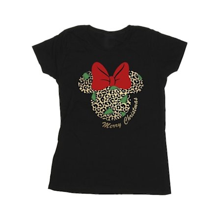 Disney Dam/Kvinnor Minnie Mouse Leopard Jul Bomull T-shirt