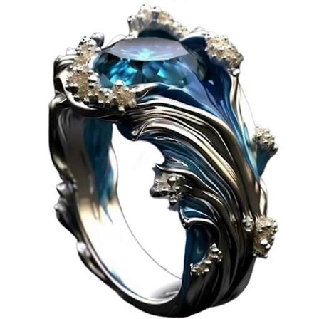 The Heartbeat of The Sea Justerbar Bølge Ring, The Sea-Ocean's Oath Smykker Ring Gave til Kvinner Jenter (LGL)