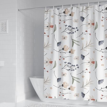 Duschdraperi Mögelbeständig vattentät blommig badrumsgardin med 12 krokar Snabbtorkande Vikt 180x180 cm (71x71 tum)