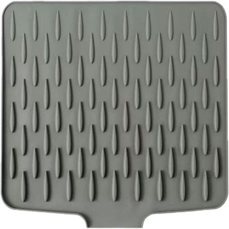 Diskmatta i silikon för köksbänken, spillfri avrinning för diskho, kylskåp, silikagel, diskmatta i silikon, ljusgrå