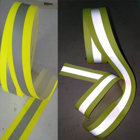 Silver på reflekterande tejp för säkerhetstygsväv Trimremsa Grön 2" x 3,3 fot